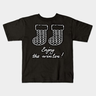 Enjoy the winter! Warm felt boots. Kids T-Shirt